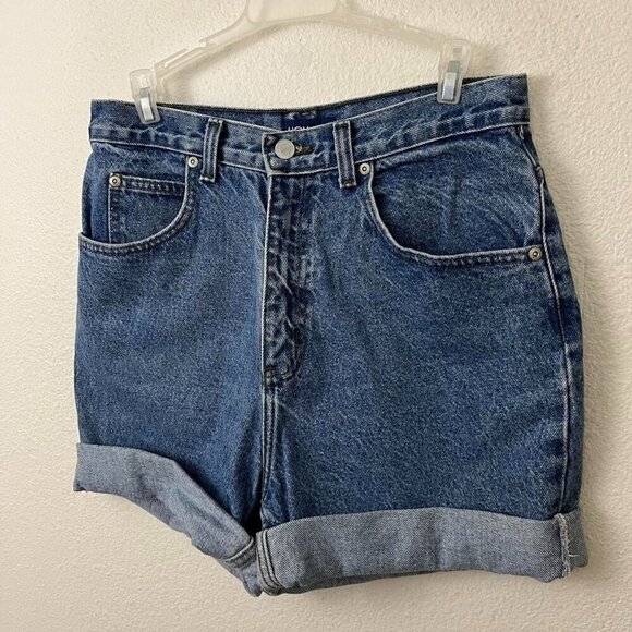 vintage 90s denim high waisted shorts - Picture 2 of 8